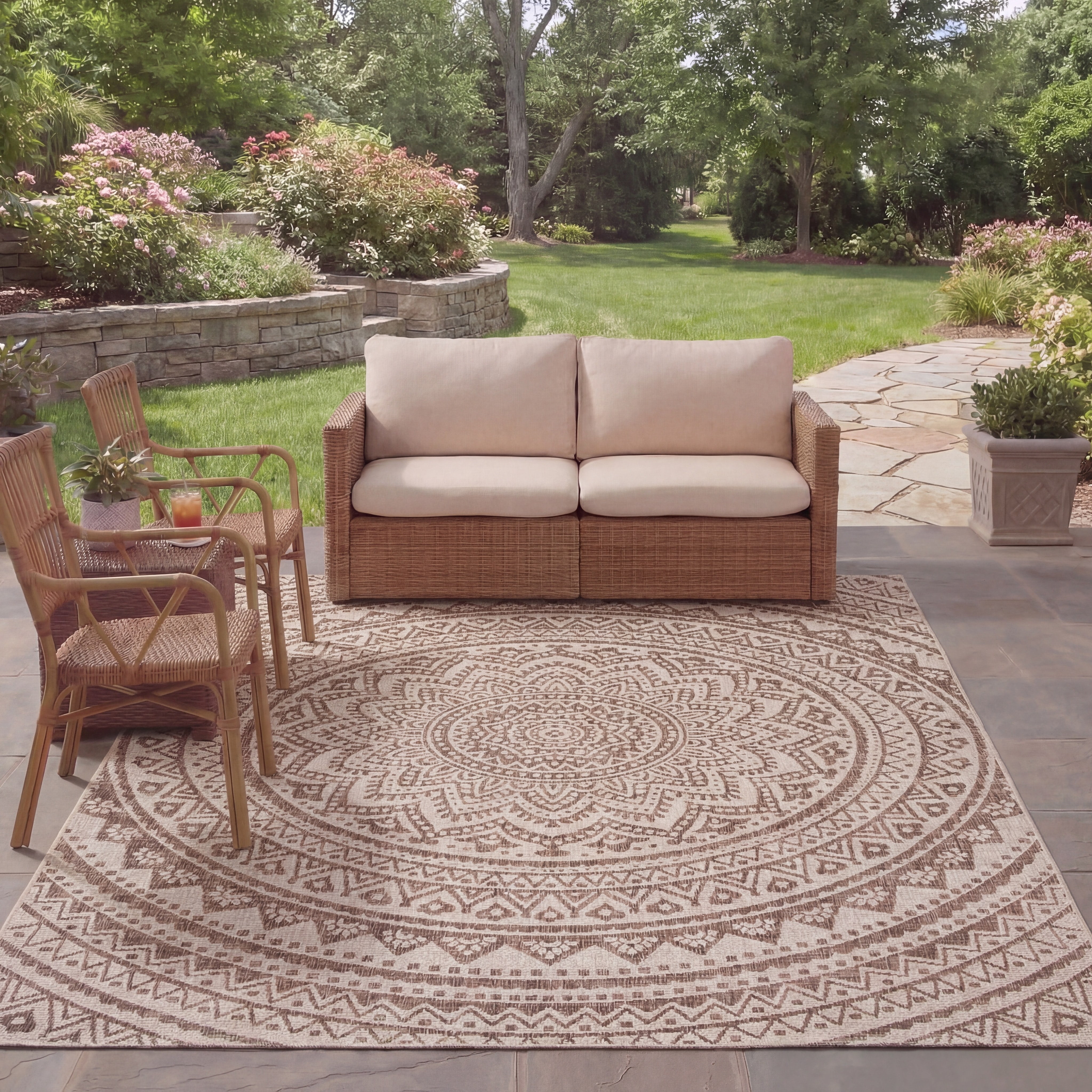 Safavieh Courtyard Josiah Floral Medallion Indoor/Outdoor Area Rug