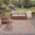 thumbnail image 4 of SAFAVIEH Courtyard Josiah Floral Medallion Indoor/Outdoor Area Rug, 6'7" x 9'6", Light Beige/Light Brown, 4 of 14