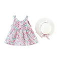 thumbnail image 4 of Odeerbi Girls Dress Baby Girls Clothes Toddler Dress Summer Holiday Style Backless Big Bow Flower Suspender Children's Skirt With Hat Pink, 4 of 9