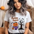 thumbnail image 3 of Purkin Patch Cat Shirt, Cute Pumpkin Cat Halloween Tee, Ash, Size L, 3 of 6