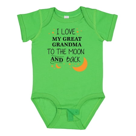 

Inktastic I Love My Great Grandma to the Moon and Back Gift Baby Boy or Baby Girl Bodysuit