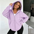 thumbnail image 2 of longantii Zip Up Hoodie For Women 2026 Y2k Lightweight Jacket wih Pockets | Women Casual Hoodies Lightweight Fall Winter Jackets Long Sleeve Full Zip Sweatshirt with Hood Purple XXL, 2 of 6