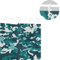 thumbnail image 5 of Coolnut Teal Camouflage Shower Curtain with Hooks, Waterproof Washable Fabric Shower Curtain for Bathroom Bathtub, 60 x 72 Inch Home Decor, 5 of 6