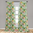thumbnail image 5 of Ambesonne Fruits Curtains, Tropical Plants Botany, Pair of 28"x95", Multicolor, 5 of 5