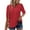 Red, variant on LADIGASU Women Sexy Short Sleeve Sequins Loose Polluer Solid V-Neck Blouse Shirt