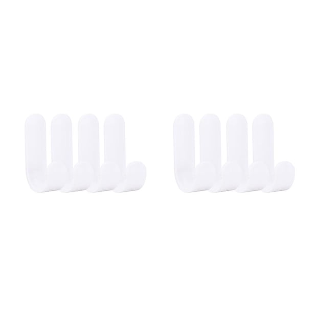 Ounissouiy Colgador de almacenamiento Gancho de plástico ABS Colgador de toallas autoadhesivo para baño de cocina, blanco, 4 piezas Blanco 2piezas