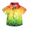 thumbnail image 5 of Favoffer Big Kid Boys Girls Button-Up Shirt Spring Summer St. Patrick's Day Print Pocket Breathable Collared School Uniform Top for School Daily Home Holiday Sizes 2-15Y, 5 of 7