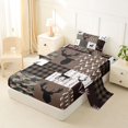 thumbnail image 2 of Castle Fairy Rustic Deer Hunting Twin Sheets 3pcs,Vintage Checkered Camo Bedding,Gray Black White,1 Fitted Sheet, 1 Flat Sheet and 1 Pillowcase, 2 of 6