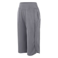 thumbnail image 5 of Women's Cropped Yoga Pants with Pockets - Wide Leg Hiking Athletic Pants Elastic Waist Lightweight Lounge Casual Trousers Gray L, 5 of 10
