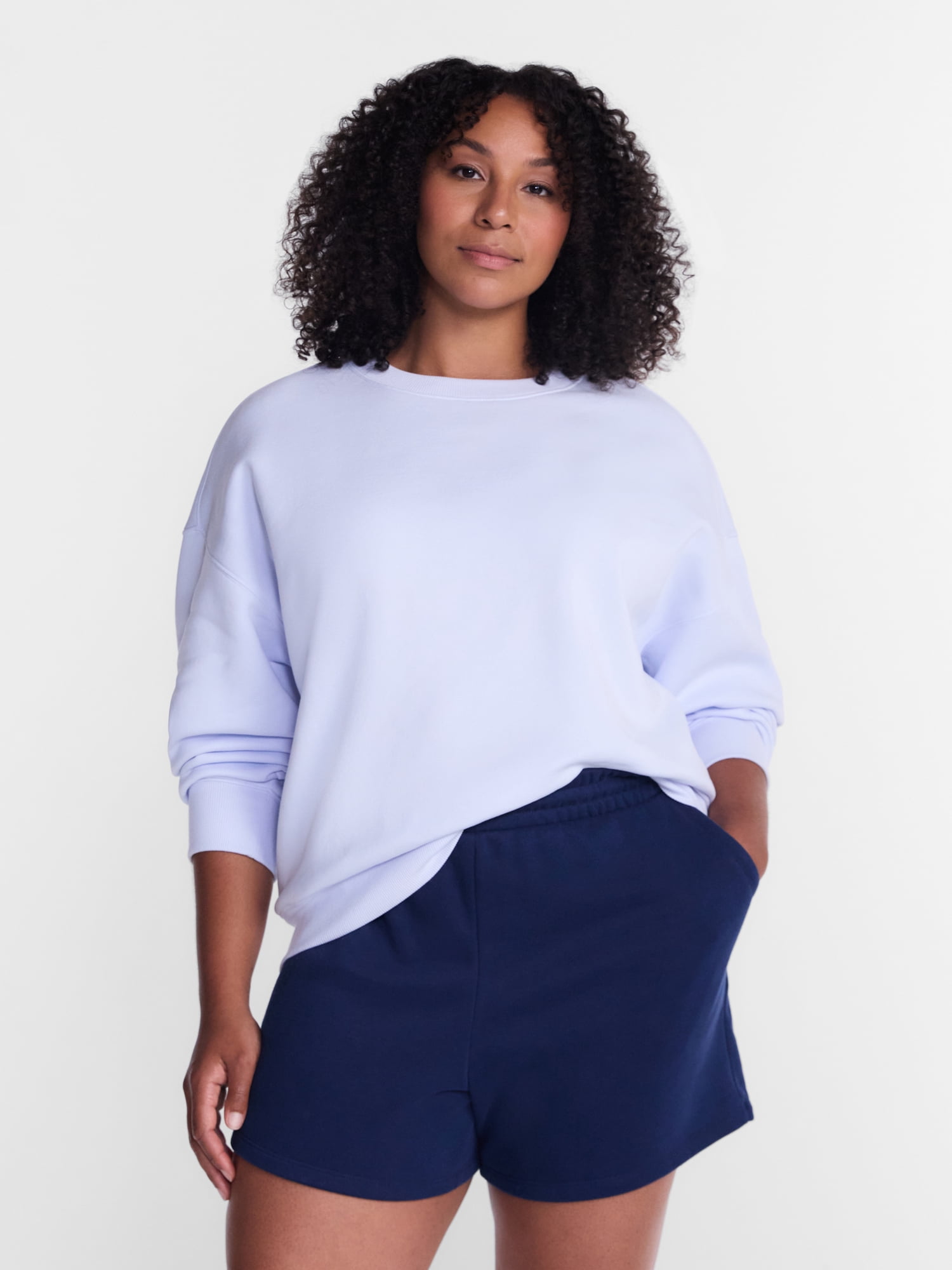 Athletic Works Women's and Women's Plus Fleece Sweatshirt with Long Sleeves, Sizes XS-4X