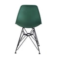 thumbnail image 5 of GIA Design Group 5pcs Modern Dining Set, Rectangle Cement Gray Wooland Table and Four Dark Green Plastic Chairs with Metal Leg, 5 of 6