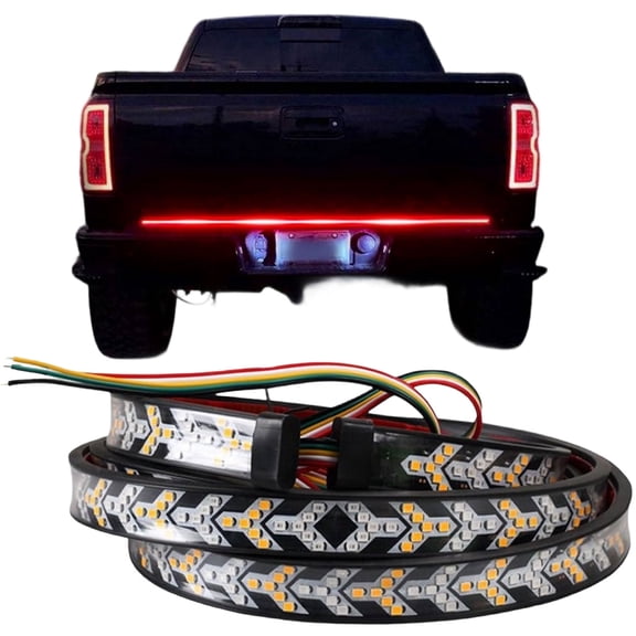 48"/60" Truck Tailgate Strip Light LED Bar, Weatherproof Dynamic Arrow Design with Row Super Bright, Brake Turn Signal Reverse Functions, Fits Pickup, SUV and RV (48in)