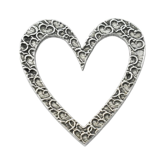 Heart Pin, Love, Pewter, Metal, Hat, Lapel, Brooch, Pins, Jewelry, Made in USA, Over 30 Heart Designs Available. Creative Pewter Designs. A103A