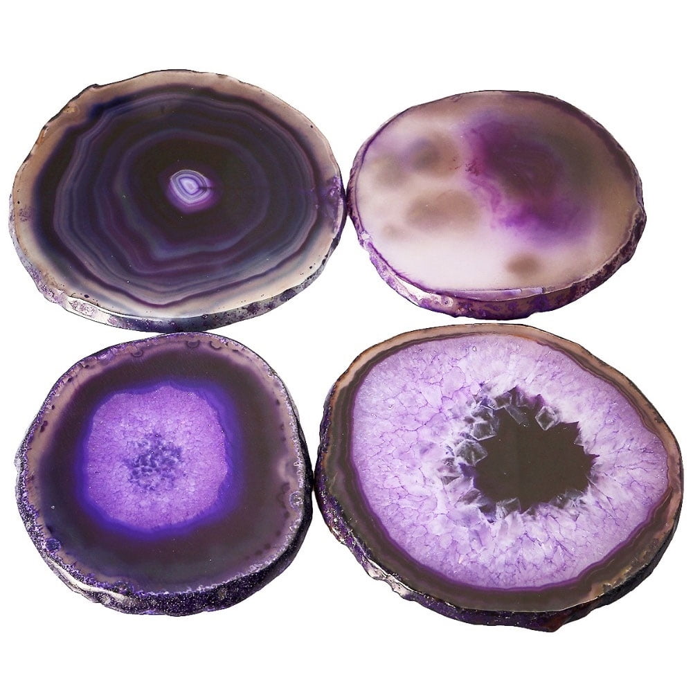 Faux Agate Slice Geode Cup Mat Stone Coaster Beverage Pad Table Decor Surprise 