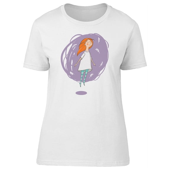 Girl Floating Cartoon Tee Women's -Image by Shutterstock