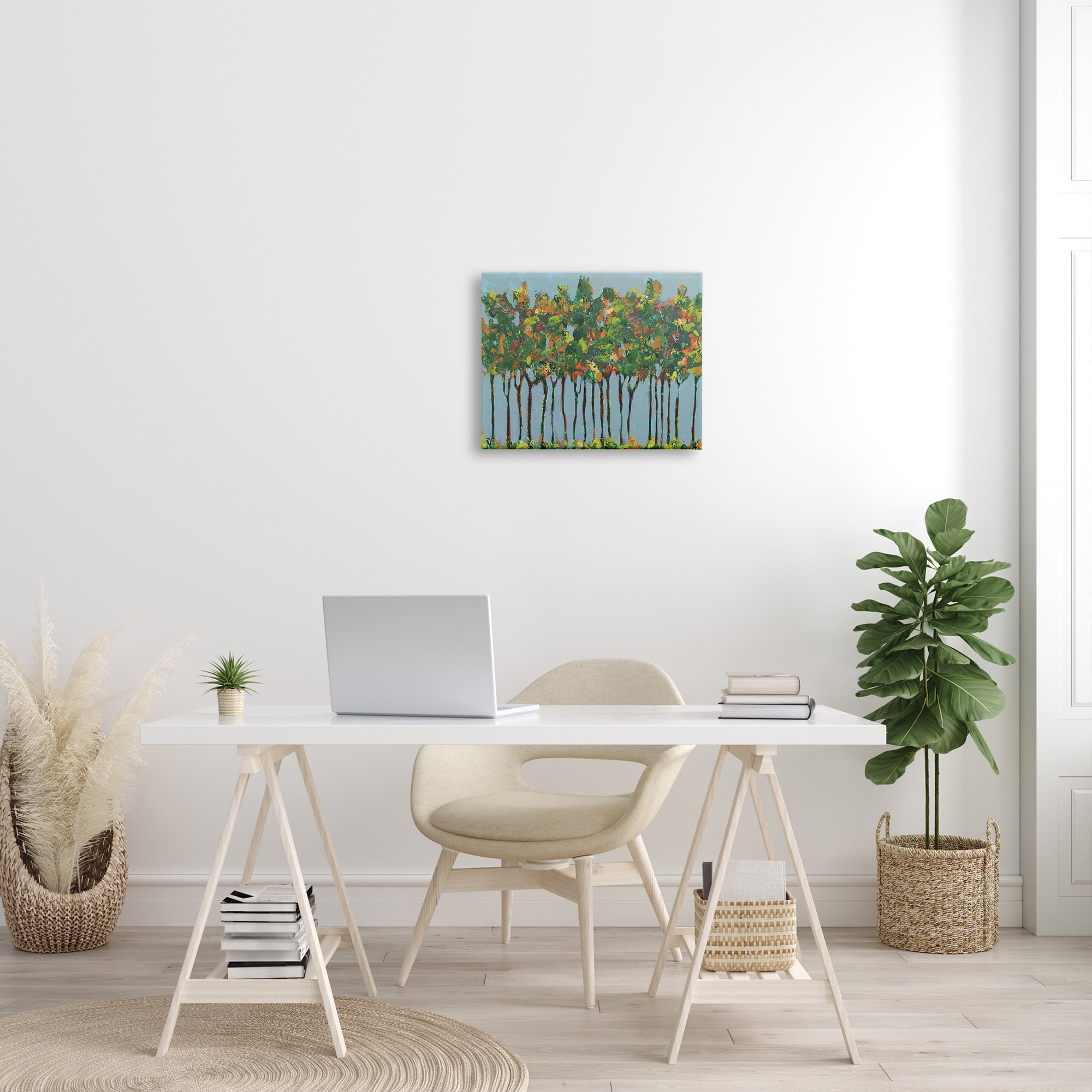 Stupell Industries Abstract Trees Seasonal Transition Leaves Blue Sky, 16 x 20, Designed by Regina Moore