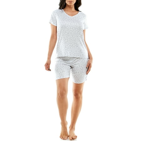 

Jaclyn Women s V-Neck Tee and Biker Short Lounge Set 2pc