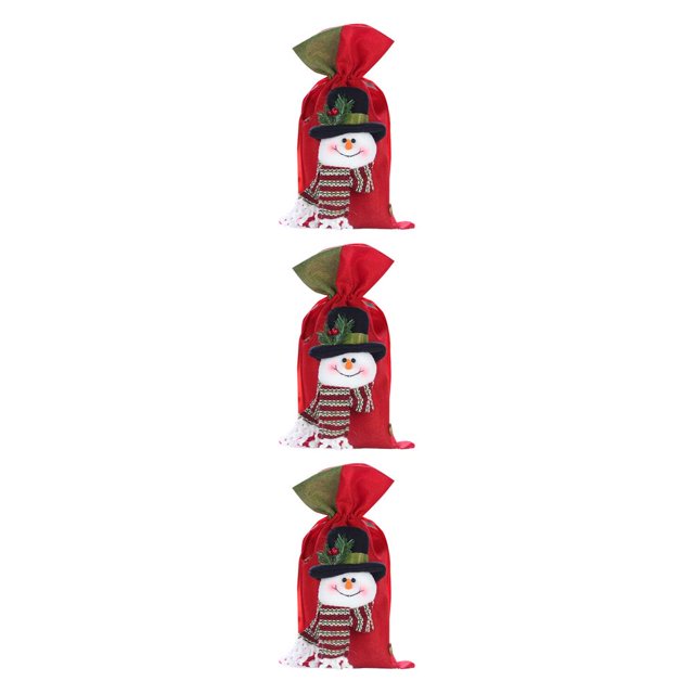 Injueey Bolsa de regalo pequeña de Navidad Reno Muñeco de nieve Papá Noel Cordón Bolsa de galletas de caramelo Bolsa de regalo de decoración de Type3 NO3 Injueey CBP041300