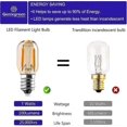thumbnail image 3 of E14 1w led bulb, T22 Vintage Amber Glow 10w Tubular Night Light E14 Incandescent Replacement Candelabra Base LED Filament Sign Super Warm White 2200K, 3 of 5