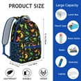 thumbnail image 2 of Cute Baby Dinosaur Pattern Backpack – Artistic Cartoon Dino Print Schoolbag with Planets, Forest, and Star Design, 2 of 6