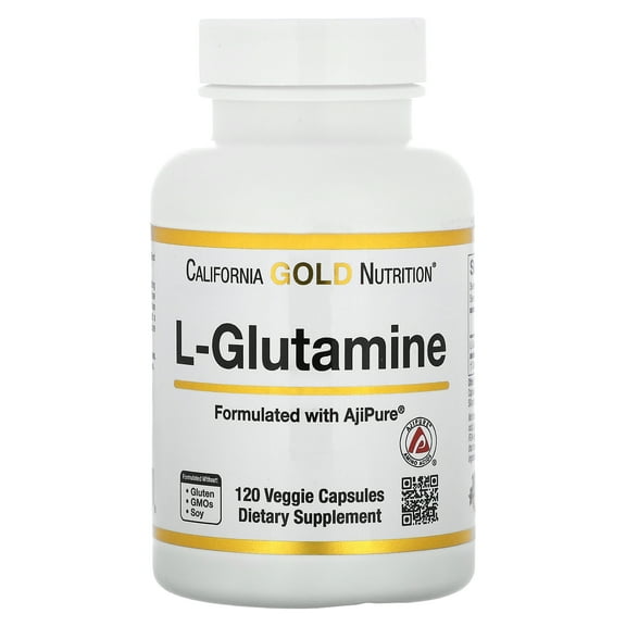California Gold Nutrition L-Glutamine, AjiPure, 120 Veggie Capsules (500 mg per Capsule)