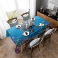thumbnail image 4 of Ocean Diving Elephant Rectangle Tablecloth, Blue Coastal Coral Fish Marine Life Waterproof & StainResistant Tablecloth, Washable Oil-proof Table Cover for Dining/Party/Wedding/Camping/Buffet 60x84 In, 4 of 9