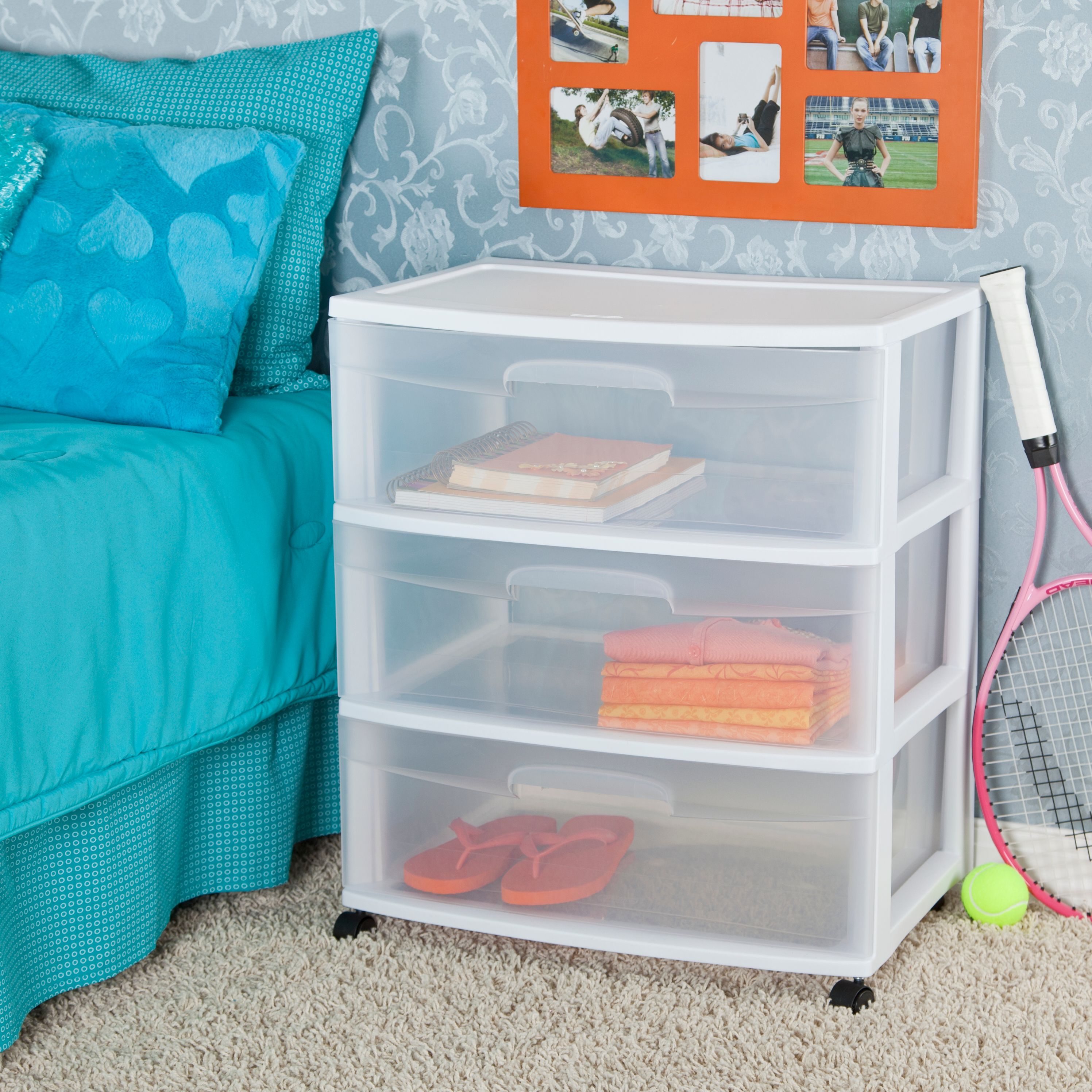 Sterilite Wide 3 Drawer Cart White ONLY $14.96 at Walmart