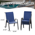thumbnail image 3 of AMOPATIO Patio Chairs Set of 4, Outdoor Stackable Dining Chairs for All Weather, Breathable Garden Outdoor Furniture for Backyard Deck, Deep Blue, 3 of 7