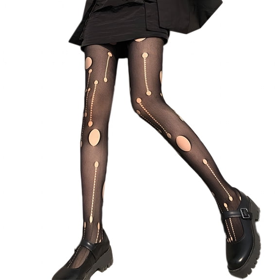 TELOLY 2026 New Women Retro Distressed Ripped Hole Black Pantyhose Hollow Out Mesh Fishnet Silky Tights Stockings Sexy Lingerie Clubwear Ripped Tights for Party, Club, Cosplay, Halloween