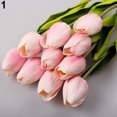 thumbnail image 2 of Flmtop 10Pcs Home Party Decor Artifical Real Touch Faux Leather Tulips, 2 of 7