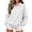 White, variant on Women's Sweatshirts,2‑Button Collar Long Sleeve Loose Casual Solid Pullover Tops,Vacation Travel Outfit