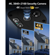 OOSSXX 4K PoE Security Camera System, 4 Cameras 8 Channel NVR System without HDD