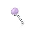 thumbnail image 4 of Nose Bone Stud Ring with Semi Precious Stone Set 316L Surgical Steel 20G 6mm, 4 of 15