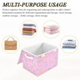 thumbnail image 7 of WOBOGO A Pattern Of Kawaii Candy and Stars Large Collapsible Storage Box Flip Lid Fabric Decorative Organizer Container Basket with Handles 16.5×12.6×11.8in, 7 of 7