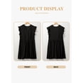 thumbnail image 4 of Vestido Eytino de encaje con cuello en V y manga corta con volantes, talla grande, 2 unidades, negro, 4 of 6