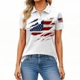 thumbnail image 5 of Women's America 2026 Printed Casual Polo T-Shirt United States 250Th Anniversary Patriotic Tee 2026 White L, 5 of 5