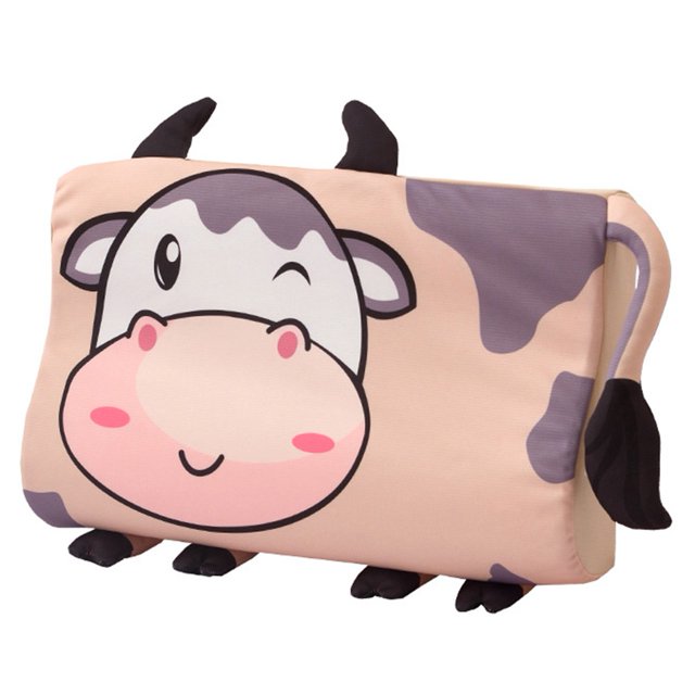 Almohada ergonómica de dibujos animados Soporte de cuello mejorado Almohada transpirable y fresca para viajar