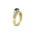 thumbnail image 2 of 4/5 Carat (Ctw) Lab-Created Emerald Bridal Wedding Ring Set in 10K Yellow Gold with Diamonds for Women, 2 of 6