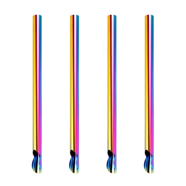 MasteelfCA Yardwe 4pcs Reusable 304 Stainless Steel Metal Straws Creative Long Drinking Straws