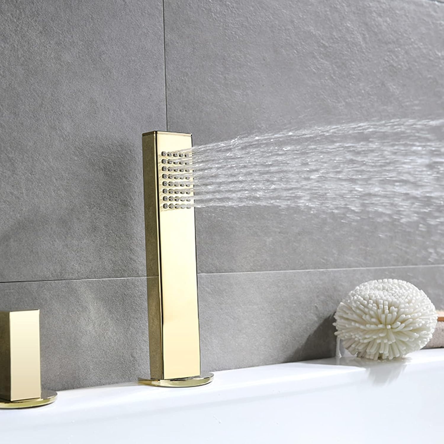 Five-Piece Bathtub Faucet Bathroom Basin Faucet, Washbasin Hot and Cold Water Mixer Tap, Copper Split Type Bathtub Shower Faucet Set, Electroplating,A