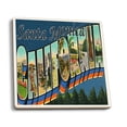 thumbnail image 1 of Greetings from Santa Monica, California (Absorbent Ceramic Coasters Set of 4 Matching Images, Cork Back, Kitchen Table Decor), 1 of 3