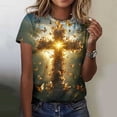 thumbnail image 2 of Youyipin Womens Tops Happy Easter Shirts For Women Easter Bunny T-Shirt Rabbit Graphic Tees Easter Egg Round Neck Short Sleeve Holiday Shirt Tops Spring Outfits For Women 2025, 2 of 4