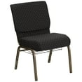 thumbnail image 3 of Emma + Oliver 21"W Church Chair, Black Patterned Fabric Cup Book Rack/Gold Vein, 3 of 12