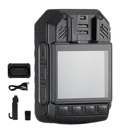 SKYSHALO 1440P HD Law Enforcement Body Cam, 128GB Storage, Audio & Video Capture, 3500 mAh Battery, 2.0" Display, IR Night Vision, Water-resistant GPS Body Camera