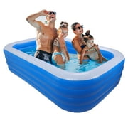 YouLoveIt Family Pool Inflatable Swimming Lounge Pools for Adults Family Full-Sized Inflatable Swimming Pool for Adults Above Ground Swimming Pool for Backyard Home Garden Lawn Indoor Outdoor, 2 Sizes