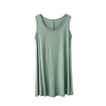 thumbnail image 3 of Asxite Plus Size Womens Pajamas Loose Breathable Sleeveless Crew Neck Soft Knit Solid Sleep Dress, 3 of 7