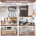 thumbnail image 5 of EYYTHUNG Modern Swivel Bar Stools - Set of 2, Woven Design and Footrest, Dark Grey, 5 of 7