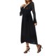 thumbnail image 4 of VISgogo Vestido tipo pareo para mujer, manga larga, cuello en V, patchwork, cordón, embarazo, verano, playa, vestido VISgogo moda, 4 of 9