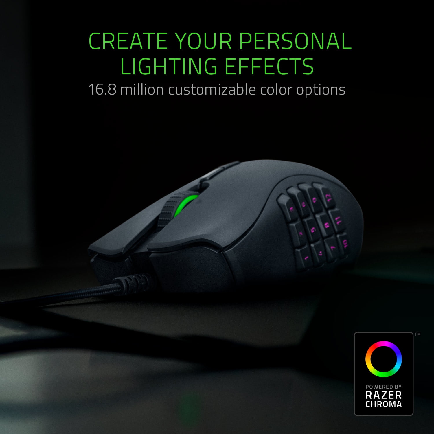 Razer Naga Trinity RGB Gamer Mouse - MOBA/MMO, 16,000 DPI 5G