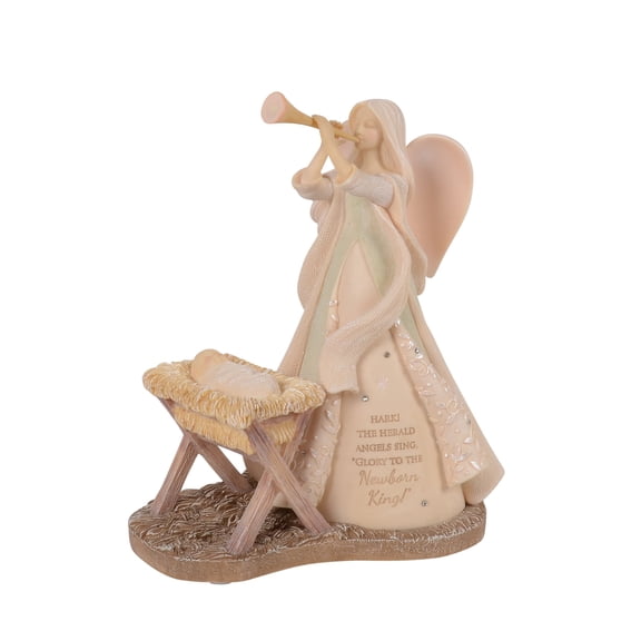 Enesco Foundations Glory to New Born King Nativity Christmas Decorative Resin Figurine 7.5in H